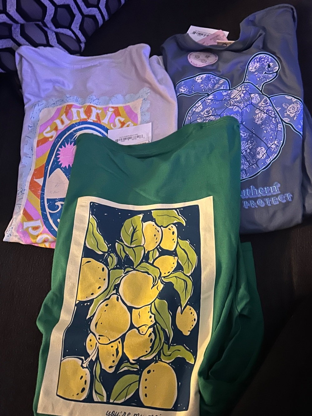 New Simply Southern Lemon Main Squeeze Turtle Sunkiss Sunrise Shirts 2XL XXL